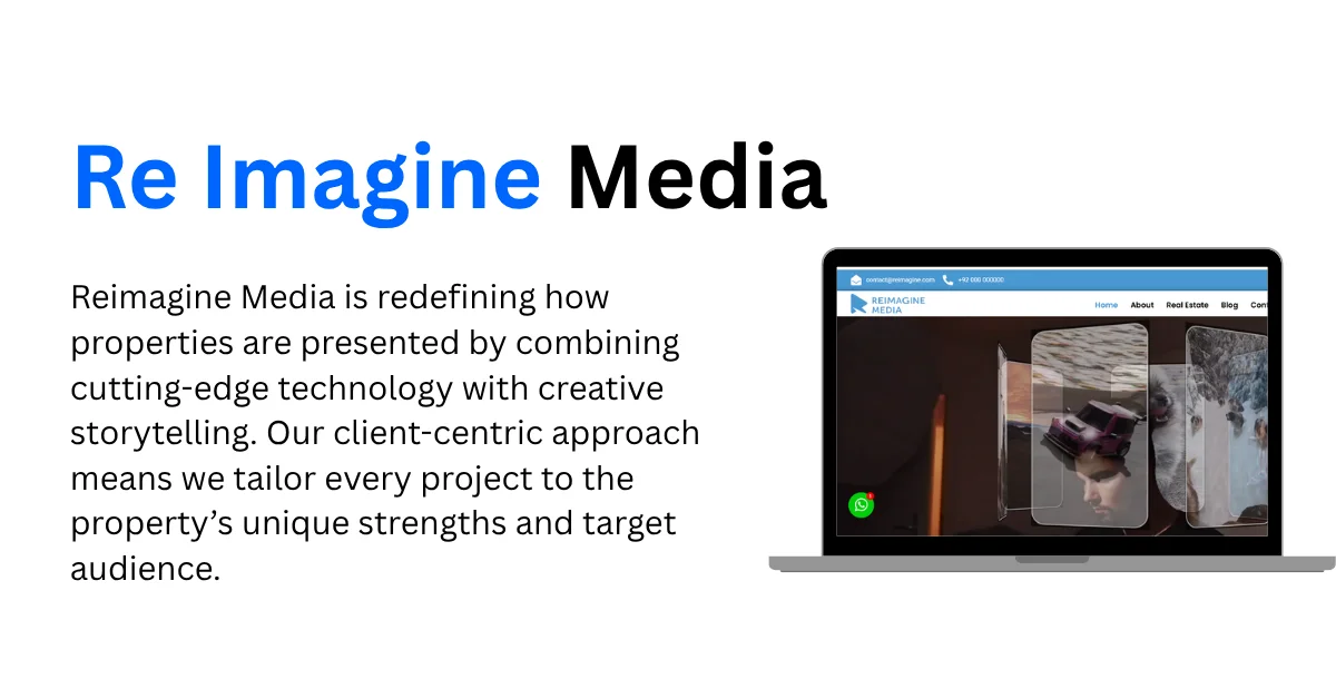 Re Imagine Media website homepage for property marketing services
