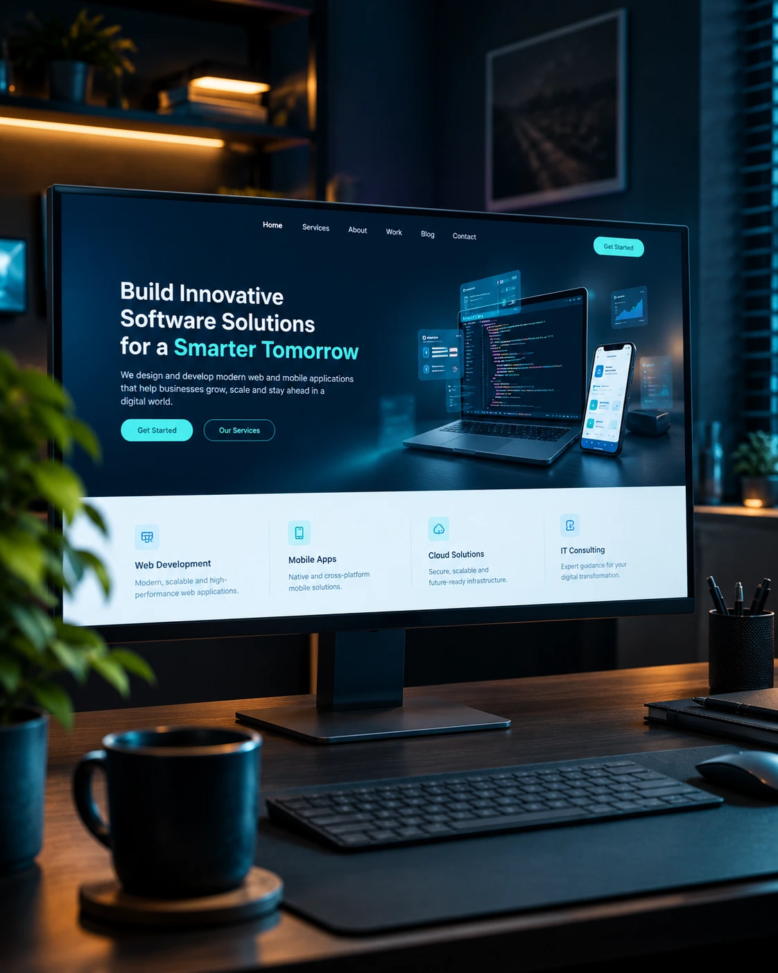 Website development services for businesses and online stores