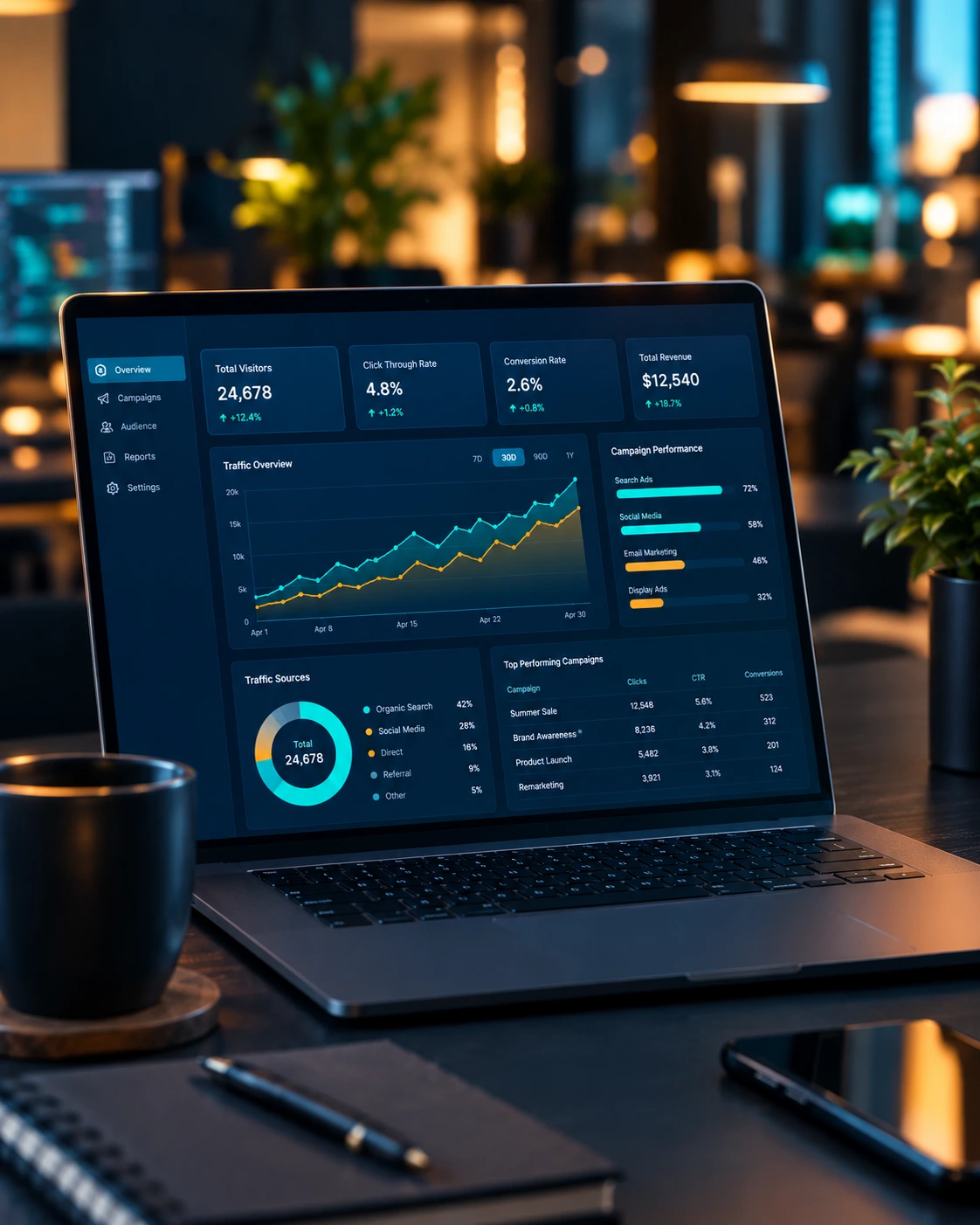 Digital marketing services including SEO, content and paid ads